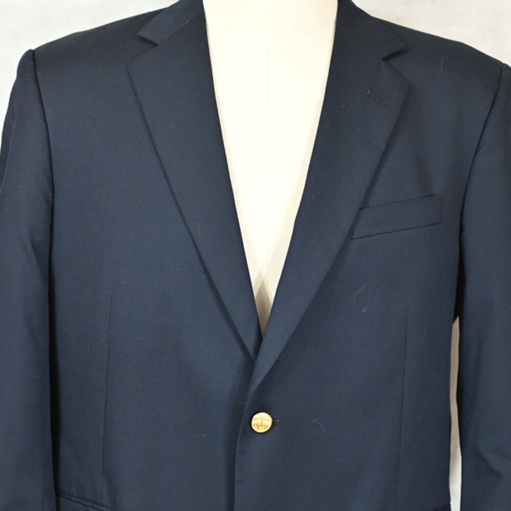 NEW Brooks Brothers 346 Navy Blue Wool Blazer Sport Coat 44R Gold Buttons